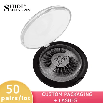 

50 Pairs Customiezed Private Logo Eyelashes Extensions Mink Eyelashes Custom Logo Eyelash Boxes faux cil Logos For Lashes
