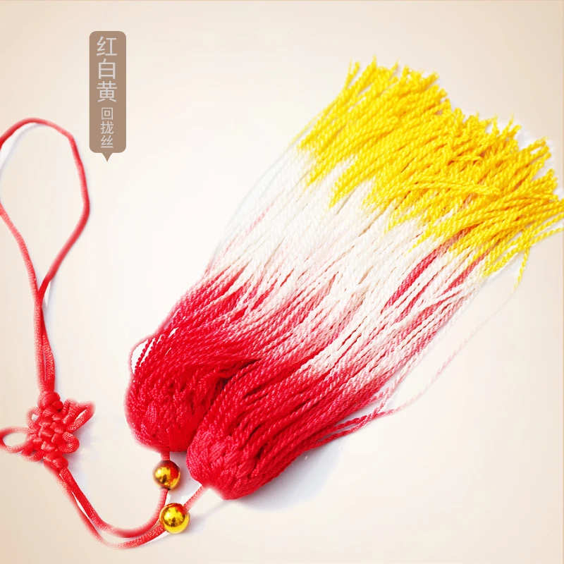 Tai Chi Sword Tassel ear подвесная лента, Китайская традиционная Tai Chi Kung Fu Wush sword tassel - Цвет: Red and yellow gradu