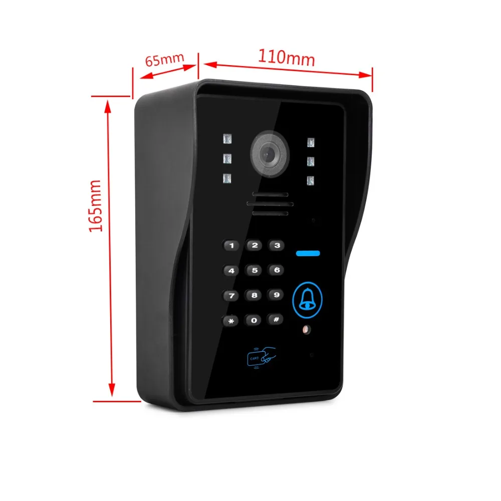 Yobangбезопасности 7 дюймов ЖК-монитор экран видеодомофон дверь телефон система+ Водонепроницаемый RFID код кнопочный дверной Звонок камера