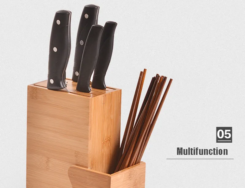 Multifunctional Kitchen Accessories Bamboo Knife Holder Ventilated Dry Knife Rest Health Creative Knife Block Free Shipping15