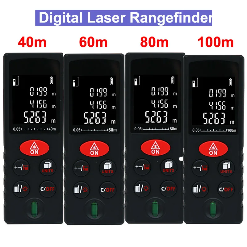 Laser distance meter 40M 60M 80M 100M rangefinder trena laser tape range finder build measure device ruler test tool