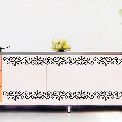 

White/Black Beautiful Vines Window Border Wall Sticker DIY Vinyl Art Mural Door Window Decals Home Decor