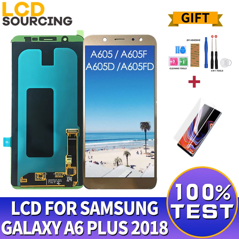 ЖК-дисплей 6 0 дюйма для Samsung Galaxy A6 Plus 2018 сенсорный экран с дигитайзером в сборе PLUS