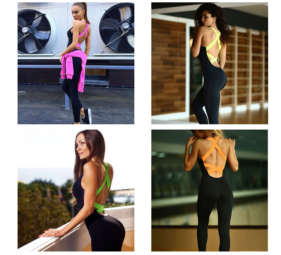 Yoga Set Sports Set Gym Workout Set Sportswear Set Fitness Set Fitness One Piece Wear One Piece Sport Clothing Backless Sport Suit Workout Tracksuit Women Running Tight Dance Sportswear Gym Yoga Women Set