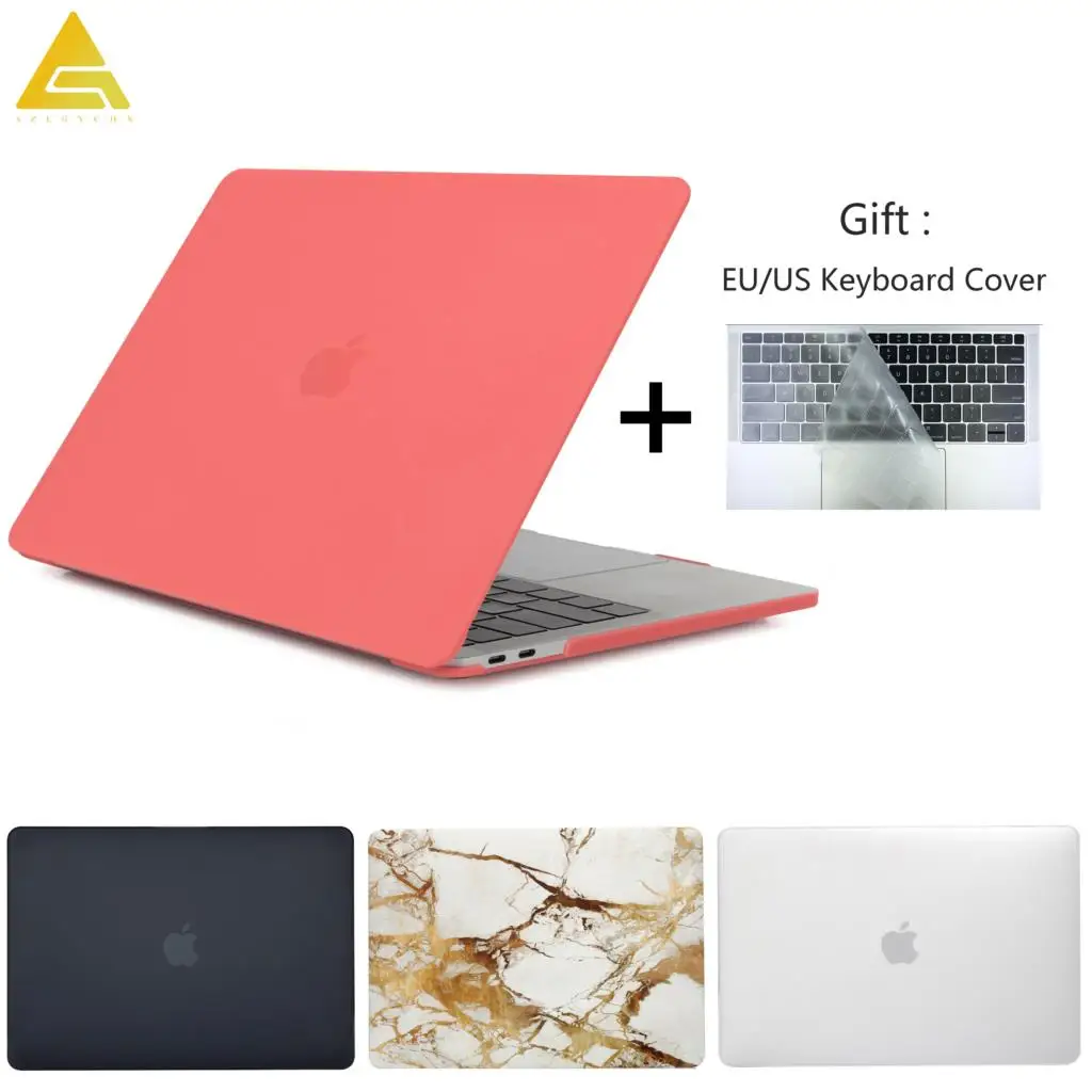

Crystal Matte Laptop Case For Macbook Retina 12 Air 11 Pro 13 15 Bar Cover with touch ID for macbook New Air 13 2018 case A1932