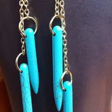 H-CE435 проволочный обернутый хаулитовый конус висячие серьги