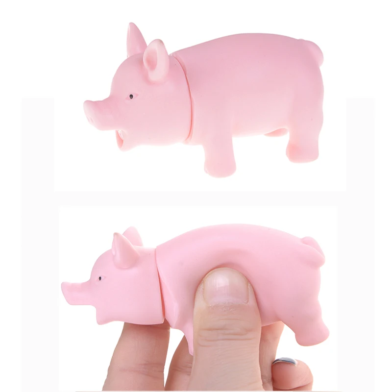 

2019 Cute Mini Shrilling Fu Pig Squeaky Rubber Pig Relax Toy Squeeze Realistic Stress Reliever toy antistress toys for children