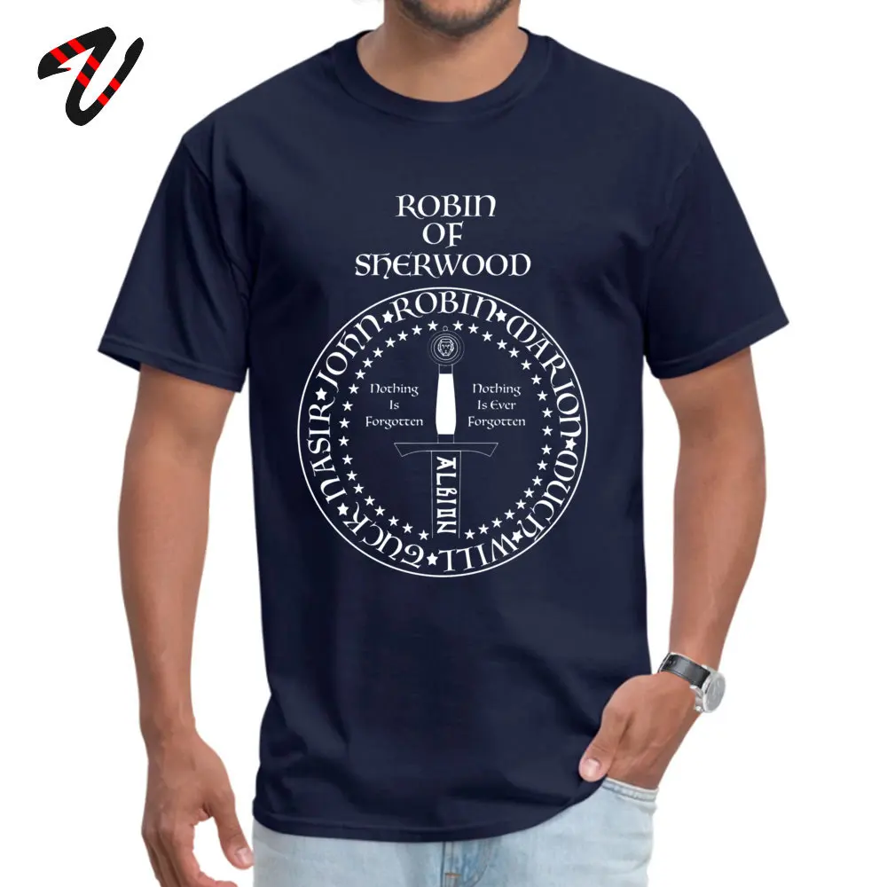 Robin Of Sherwood Plain Men T-shirts O Neck Short Sleeve Cotton Tops Tees Classic T Shirt Drop Shipping Robin Of Sherwood -13288 navy
