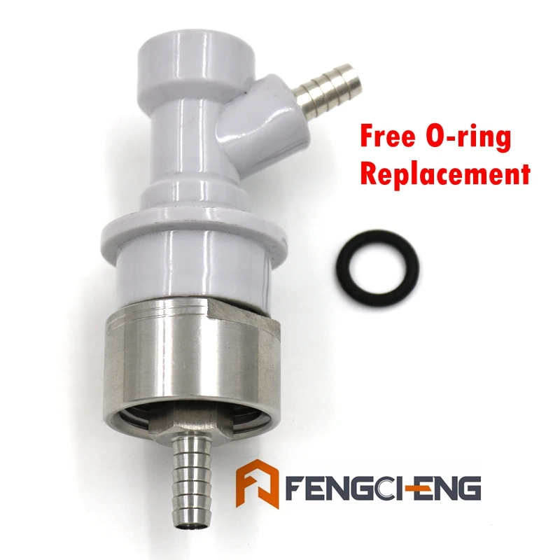 

Stainless Carbonation Cap w/ 5/16" Barb & Gas Ball Lock Disconnect, fit soft drink PET bottles, Homebrew Kegging
