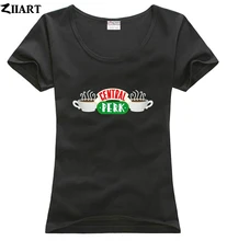central perk Cafe friends tv show logo couple clothes girl woman female o-neck cotton short-sleeve T-shirt