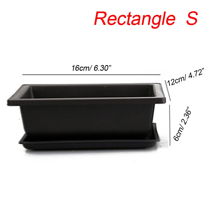 Мини пластиковые цветочные горшки прямоугольная и квадратная ваза горшок для суккулентов Балконный бонсай бассейн цветочный горшок детские горшки для сада 35 - Цвет: Rectangle S