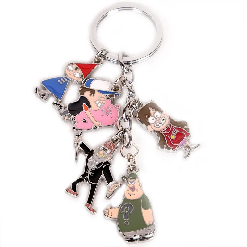 

Gravity Falls 5 pendants keychain zinc alloy keyrings cosplay accessories Gift