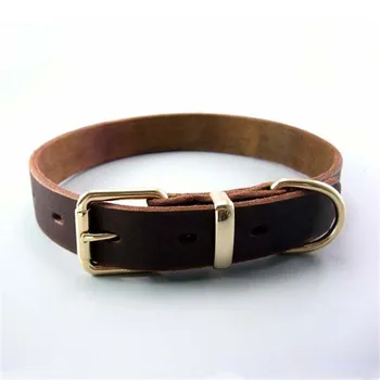 

New Fashion PU Leather Dog Collar Corium Comfort Pet Collar for Medium and Big Size Dog Pets Accessories (brown)