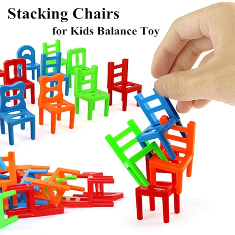18 шт./компл. детский стол головоломки балансировки Обучение игрушки баланс стулья образования детей баланс укладки стулья игрушки