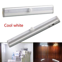 Светодиодный светильник для шкафа с датчиком движения PIR, Ночной светильник с Магнитной полоской, настенный светильник с питанием от батареи для шкафа, шкафа, шкафа