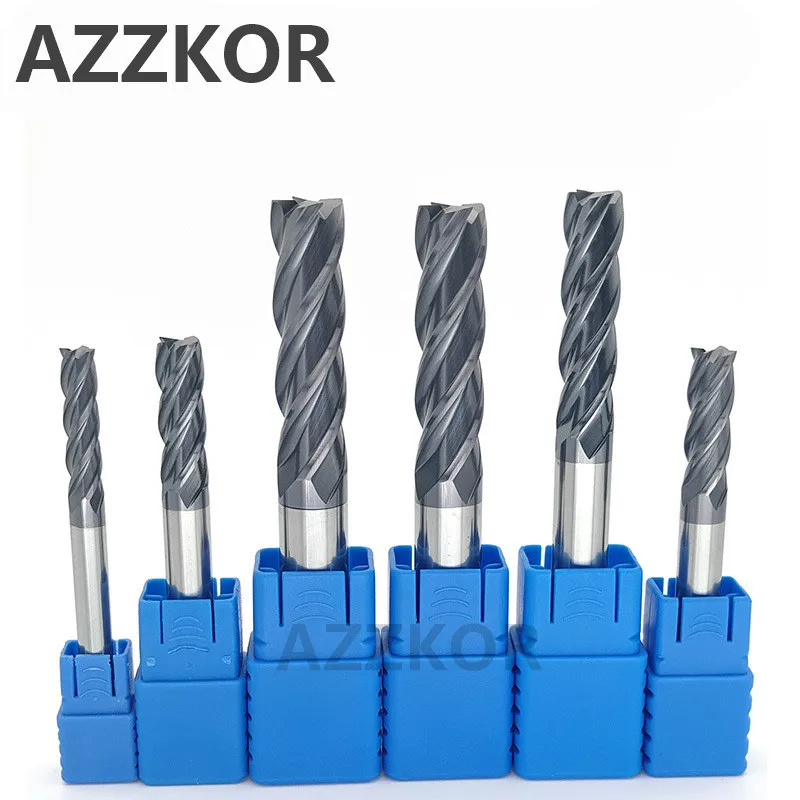 

Milling Cutter Alloy Coating Tungsten Steel Tool 100L/150L Hrc50 Lengthening Face Mill Endmills Top CNC AZZKOR Milling Cutter