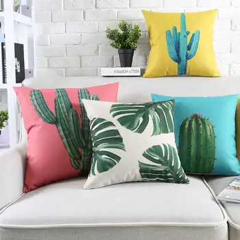 

Free Shipping!Plant leaf cactus square throw pillow/almofadas case 45 53 60 30x50 adult teenage child,cushion cover home decore