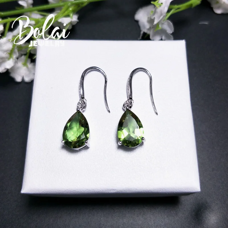 Bolaijewelry, серьги из зултанита, серебро 925 пробы, в форме капли воды, стильные женские ювелирные изделия с драгоценным камнем, меняющим цвет, отличный подарок