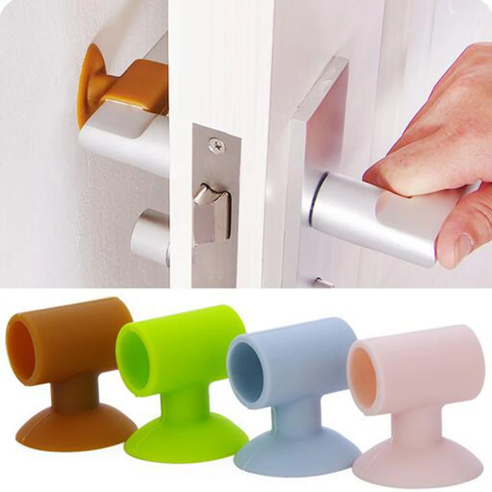 2PC Anti-bump Rubber Home Door Doorknob Back Wall Protector Savior Crash Pad Protect Door For Home 3.25cm*2cm*4.5cm 1050B