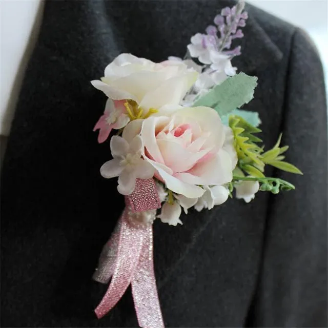 Artificial Wedding Flower Best Man Boutonnieres Groom Groomsman Artificial Wedding Flower Best Man Boutonnieres Groom Groomsman Onholes Father Corsage Prom Party Suit Accessory Decoration