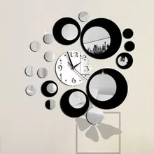 Настенные часы черные круглые часы зеркало для домашнего интерьера стикер черный съемный офис 3D подарок на день Святого Валентина Рождество гостиная