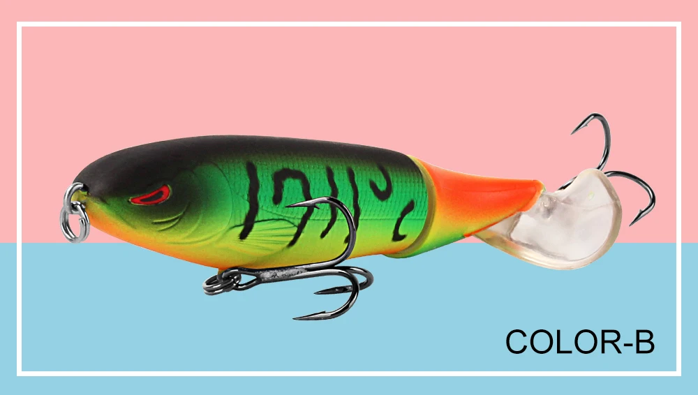 Spinpoler Whopper Popper Minnow Fishing Lure Hard Bait 10cm 13g Plopper Soft Rotating Tail Topwater Bass Sea Fishing Tackle  (7)