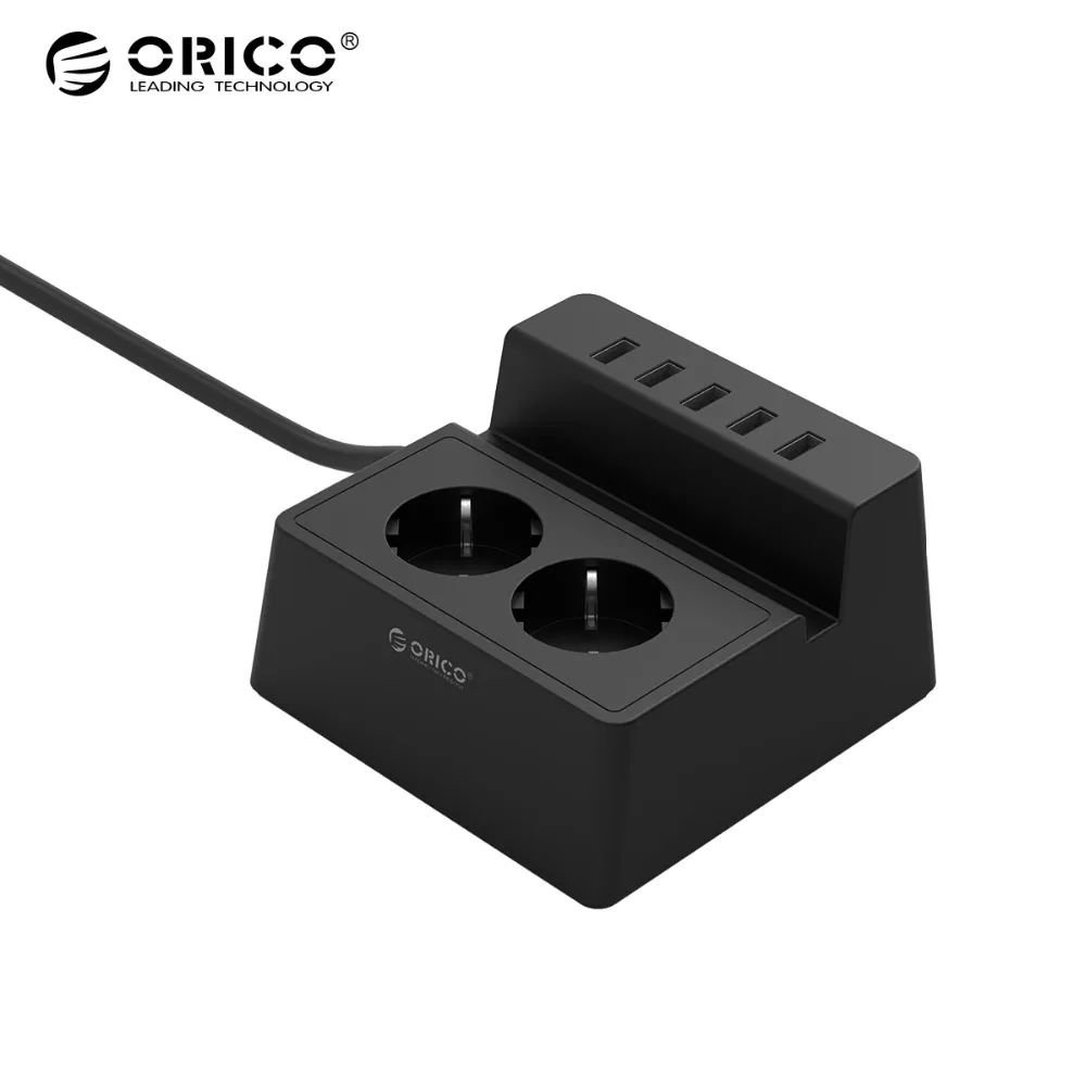 comprar ORICO ODC 2 Atualizado Home Office AC UE Power Strip com 5 Portas USB Carregador para iPhone iPad Casa aparelhos Preto Branco