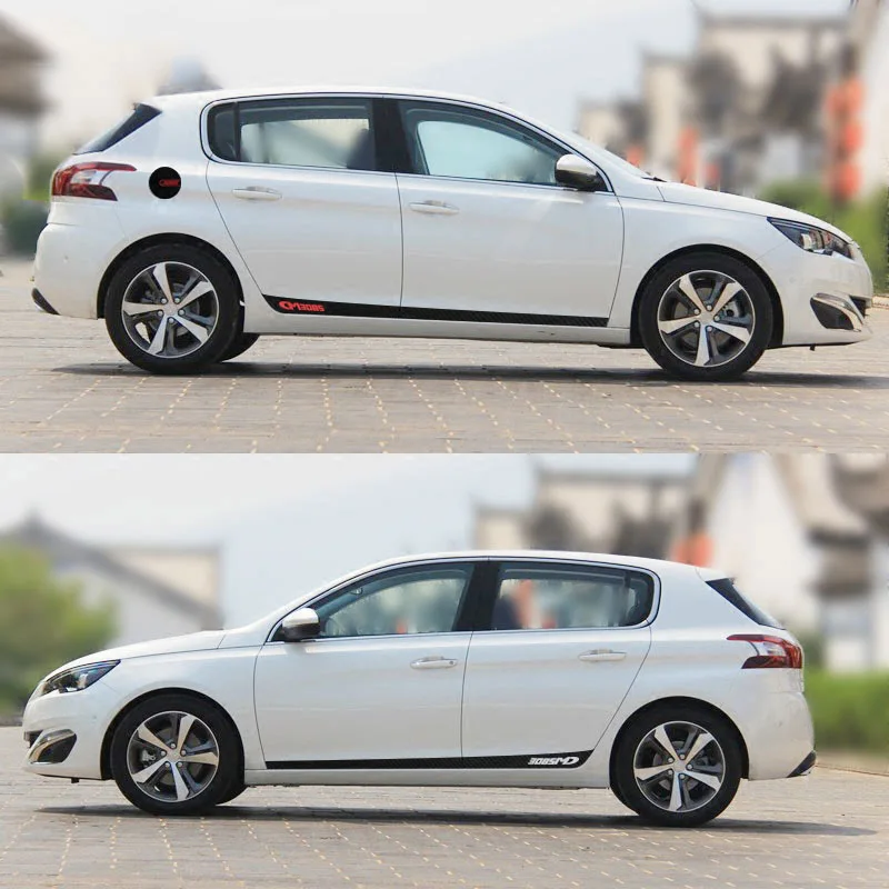 Автомобильные наклейки из углеродного волокна для Peugeot 308 наклейка на боковую