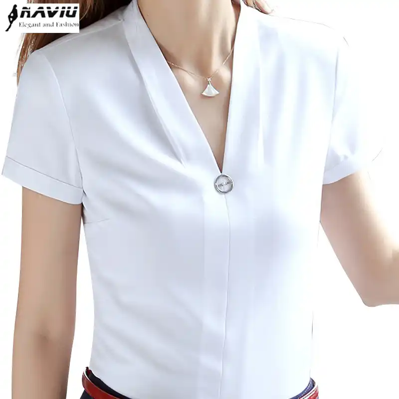 white chiffon blouse short sleeve