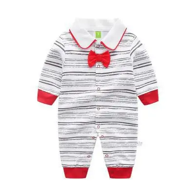 Г. Весенняя джентльменская форма для ребенка с галстуком, одежда детские комбинезоны с длинными рукавами, унисекс, одежда для малышей комбинезон для новорожденных, дешевая одежда - Цвет: red