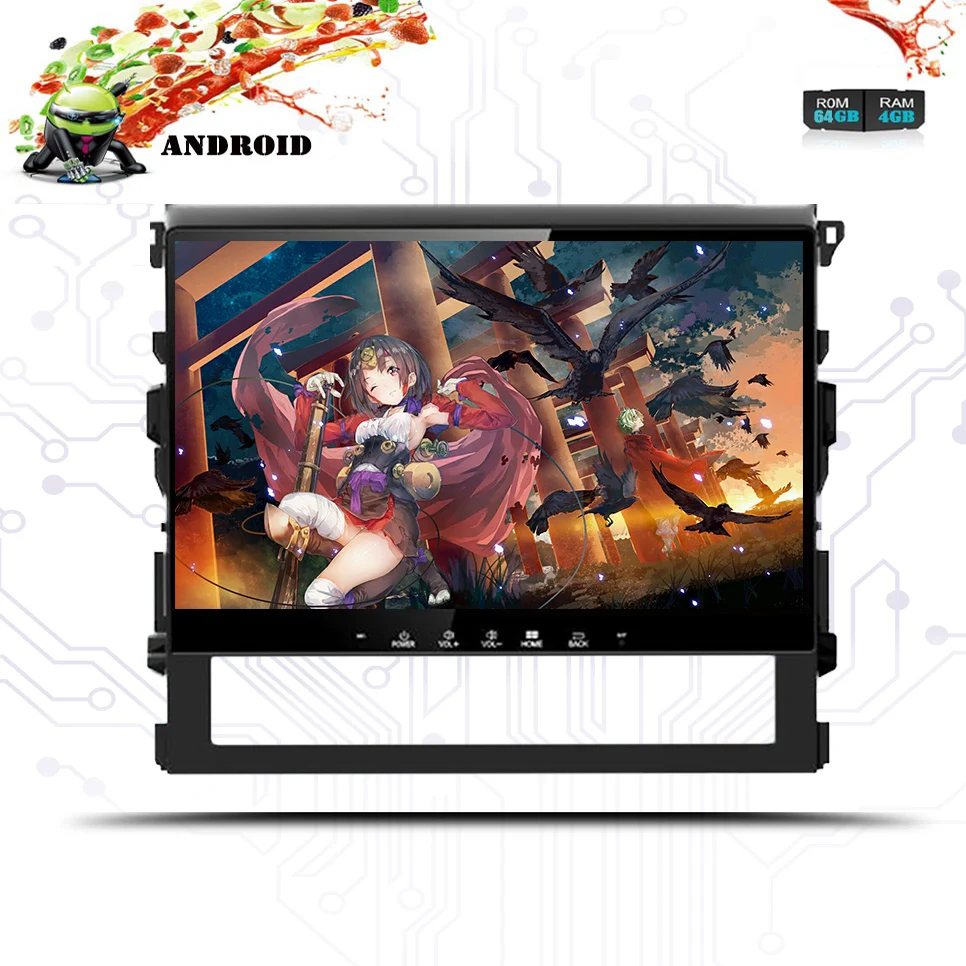 Автомобильный DVD плеер 10 1 дюйма 4 Гб 64 ГБ Восьмиядерный Android 0 для Toyota Land Cruiser 200 LC200
