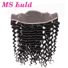 MS Lula Hair Deep Wave Brazilian Hair Ear to Ear Pre Plucked Lace Frontal Closure Natural Hairline Remy Human Hair Free Shipping