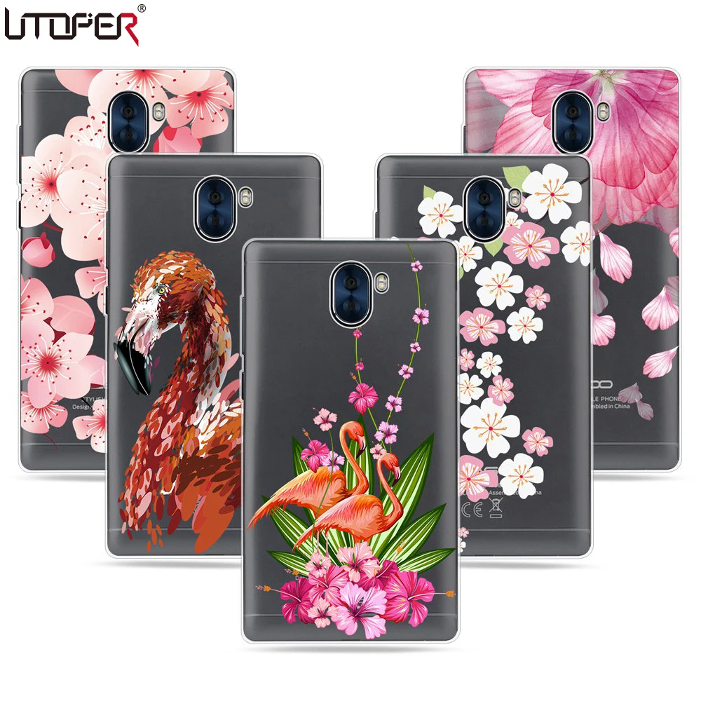 UTOPER Flower Cases For Leagoo Kiicaa Mix Silicon Soft Flamingo Case Six flower phone Coque Funda |