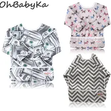 Ohbabyka детские нагрудники для кормления на крючке и петлях, регулируемый водонепроницаемый, с длинными рукавами, детская одежда для кормления, для кормления, Spills 3 шт./упак