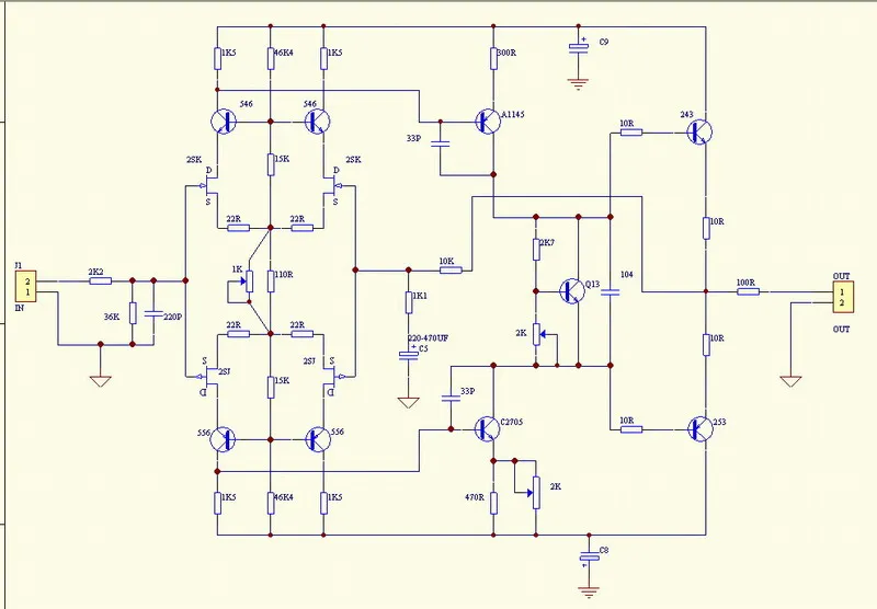 Классическая полная симметричная схема A1145 2SA1145/C2705 2SC2705+ C1815+ MJE243/MJE253 полностью симметричная Плата усилителя предусилителя