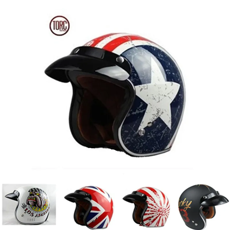 capital rebel star torc v541 man women crusie motorcycle helmet 3/4