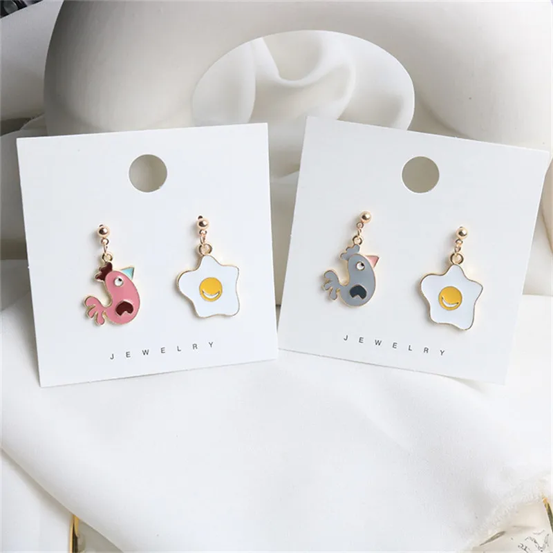 

Korean Cute Creative Cartoon Fried Eggs M Shovel Pans Chick Woman Girls Clips Dangle Drop Earrings Fashion Jewelry-LAF