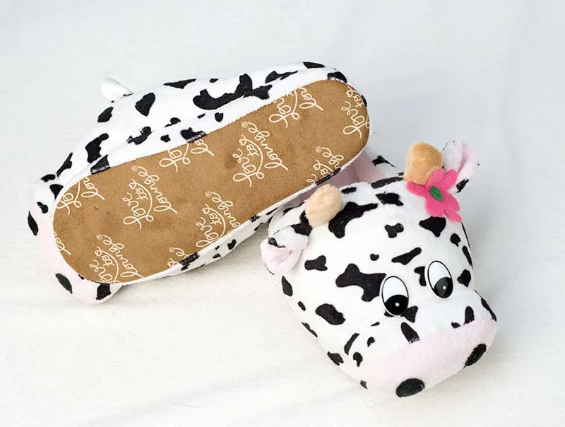 Men&Women Indoor Soft Shoes cow Slippers Winter Warm Cotton Plush Special custom Slipper Cartoon Slipper floor lovers shoes