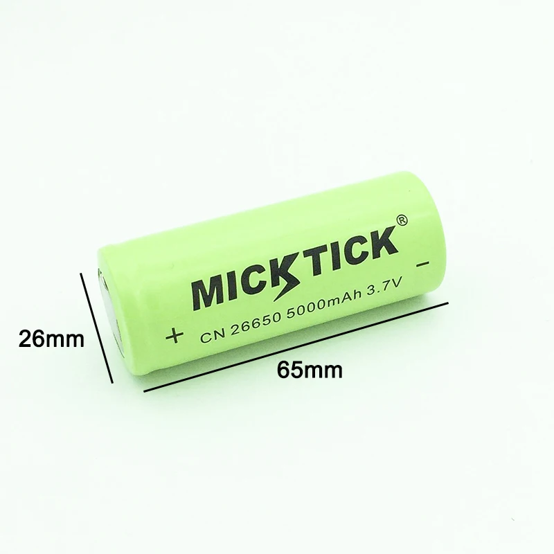 2 шт 3,7 V 5000mAh 26650 MICKTICK батареи Литий-ионные перезаряжаемые большой емкости T6 сильный светильник-вспышка