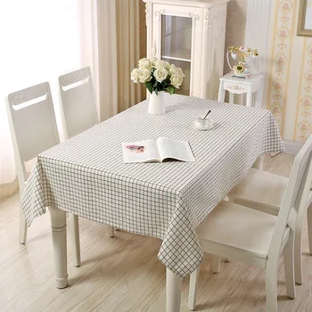 

Foreign trade linen table cloths simple pastoral lattice table cloth household geometric rectangular table cloth