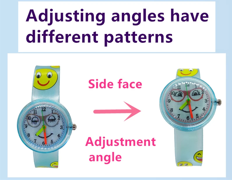 Multi-узор смайлик набрать детская часы творческий Глаза улыбка Дети часы кварцевые Wristatches для девочки мальчики студент часы