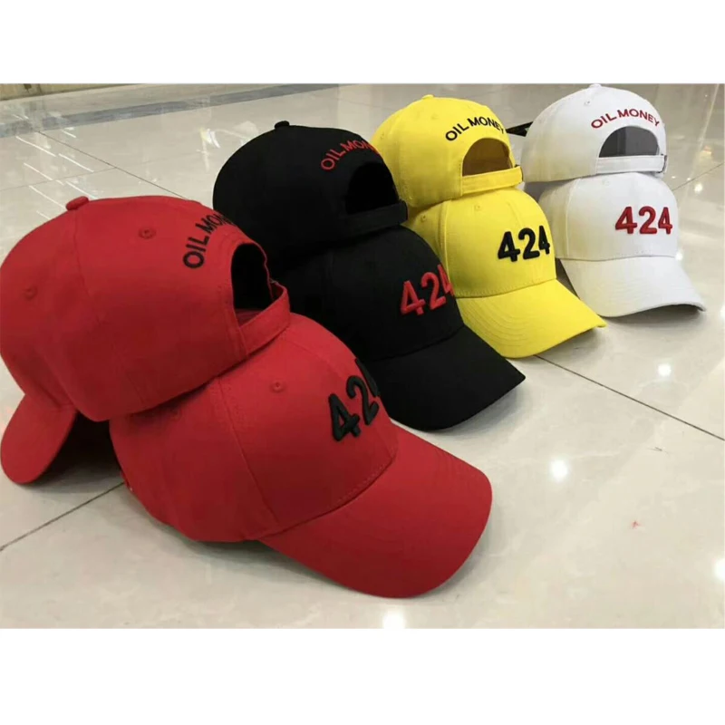 

Men Women 424 Caps 2018 New Streetwear Casual 424 Embroidery Baseball Cap Kanye West Yellow Red Black White 424 Snapback Hat
