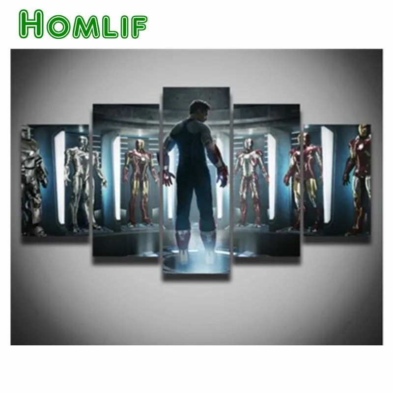 

5d diy Diamond Embroidery Marvel Iron Man Diamond Painting round/square Cross Stitch Full Drill Multi-Picture Mosaic Home Decor