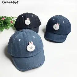 Модный топ Denim детские дети Бейсбол Кепки Snapback Шапки джинсы для мальчиков и девочек весенняя шапка с кролика Deorate Осень Дети Кепки s 0-36 м