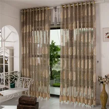 Atacado Cortinas Acabados Sala Tulle/Sheer + Apagão Cortinas De Luxo Casamento Varanda Freeshipping Marrom Amarelo Branco
