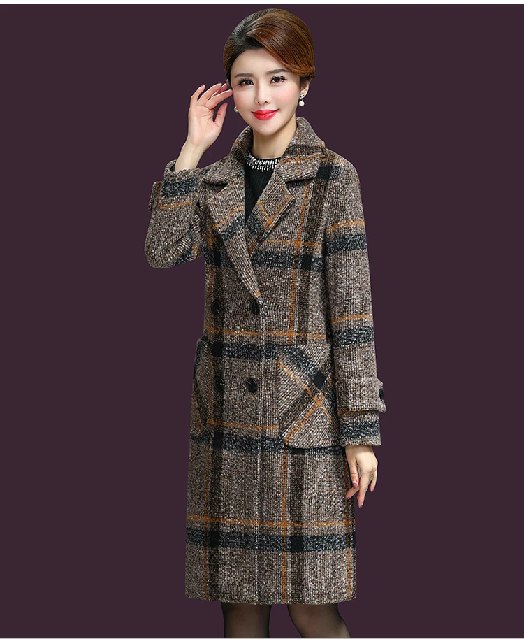 Новинка, женское длинное шерстяное пальто, модное, с меховым воротником, однотонное, высокое качество, для девушек, зимнее пальто, большой размер, шерстяное, сохраняющее тепло пальто, YF339