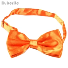 Классический смокинг мужской галстук-бабочка Регулируемый Свадебные Жених вечерние однотонный оранжевый галстук-бабочка, BT19