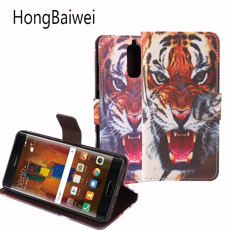 

Lingmao for Huawei Mate 9 Pro Case Leather Flag Tiger Pattern Flip Wallet Phone Bag Case for Huawei Mate 9 Pro Card Holder Case
