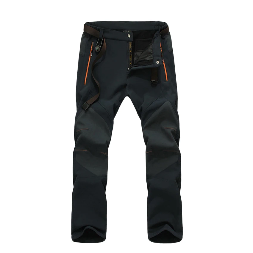 Baratos JACKSANQI pantalones de hombre invierno Softshell pantalones de lana para deportes al aire libre esquí impermeable Trekking senderismo Camping pantalones masculinos RA031