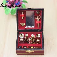 1 шт. мини шкатулка для ювелирных изделий Модель Кукольный домик миниатюры 1:12 аксессуары для детей DIY миниатюры кукольный дом мебель игрушечный дом ingbaby